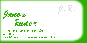 janos ruder business card